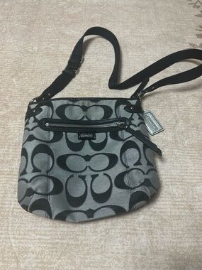Coach Black & Gray Signature Crossbody Bag